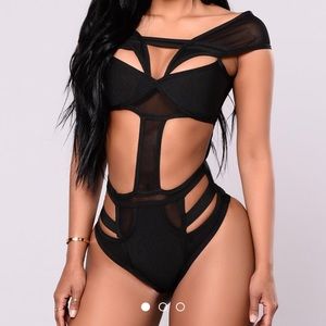 Fashion Nova Black Bandage Swimsuit